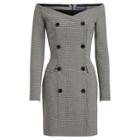 Ralph Lauren Brenna Houndstooth Wool Dress Black/cream