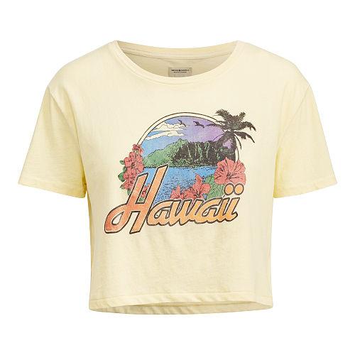 Ralph Lauren Denim & Supply Cropped Jersey Graphic Tee Yellow
