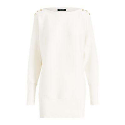 Ralph Lauren Button-shoulder Cotton Sweater Mascarpone Cream
