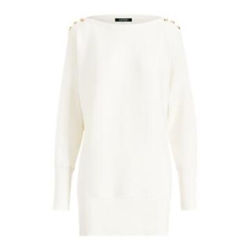 Ralph Lauren Button-shoulder Cotton Sweater Mascarpone Cream