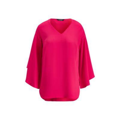 Ralph Lauren Twill Dolman-sleeve Top Ultra Pink