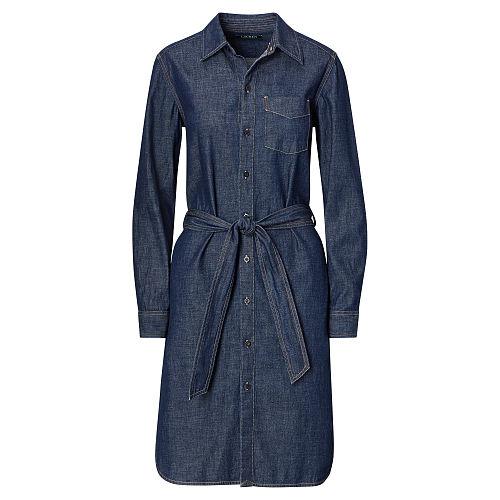 Ralph Lauren Lauren Petite Denim Shirtdress Pure Rinse Wash