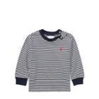 Ralph Lauren Striped Cotton Jersey T-shirt Warm White/hunter Navy 24m