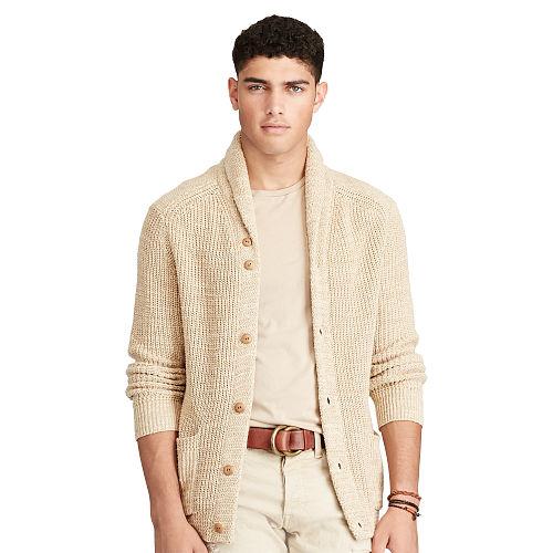 Polo Ralph Lauren Cotton-linen Shawl Cardigan Wheat Heather
