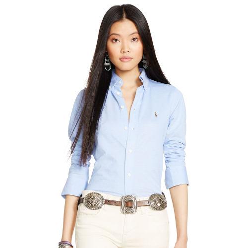 Polo Ralph Lauren Knit Cotton Oxford Shirt Harbor Island Blue