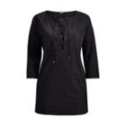 Ralph Lauren Cotton Twill Lace-up Dress Polo Black