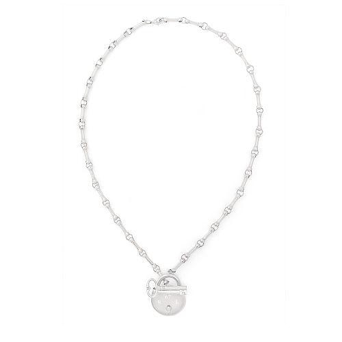 Ralph Lauren Silver-plated Lock Necklace