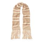 Ralph Lauren Lauren Striped Fair Isle Scarf Camel Tonal