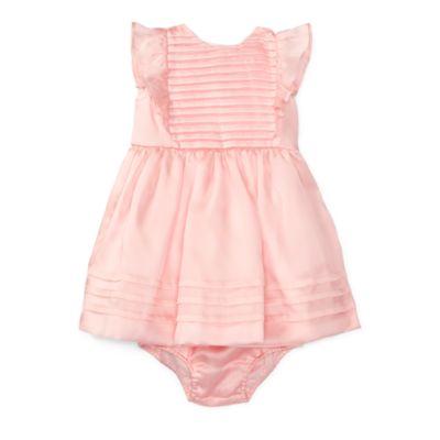 Ralph Lauren Pleated Silk Dress & Bloomer Pink 3m