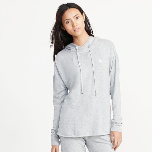 Ralph Lauren Lauren Jersey Sleep Hoodie Heather Grey
