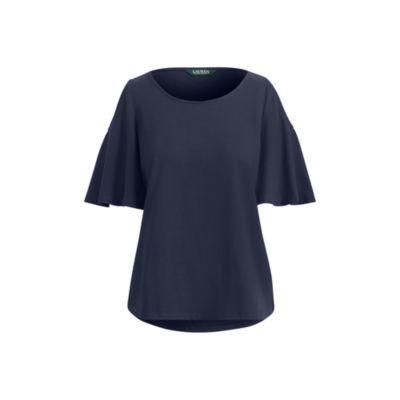 Ralph Lauren Cotton Cold-shoulder Top Rl Navy