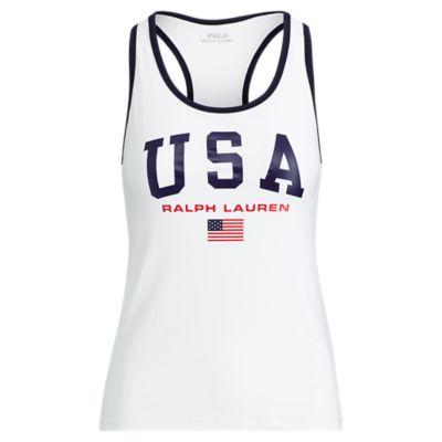 Ralph Lauren Us Open Jersey Tank Top Pure White
