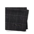 Ralph Lauren Glen Plaid Wool Pocket Square Charcoal/purple
