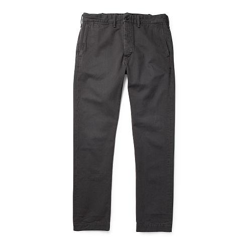 Ralph Lauren Rrl Slim Cotton Herringbone Chino Army Black