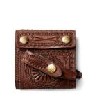 Ralph Lauren Hand-tooled Leather Wallet Saddle Brown