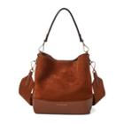 Ralph Lauren Small Suede Leather Hobo Bag Brown