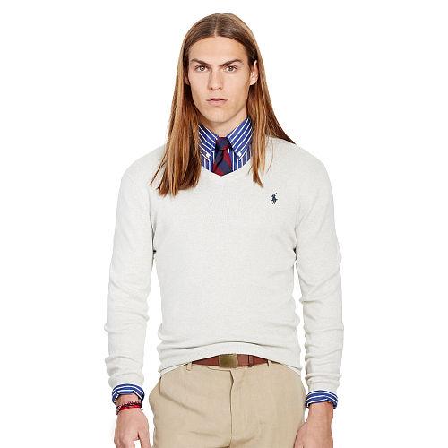 Polo Ralph Lauren Slim-fit Pima Cotton Sweater Light Grey Heather
