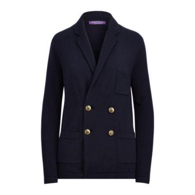 Ralph Lauren Notch Collar Cashmere Cardigan Midnight