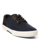 Polo Ralph Lauren Faxon Flannel-suede Sneaker Navy/dark Brown