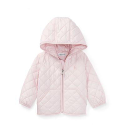 Ralph Lauren Hooded Quilted Jacket Hint Of Pink 9m