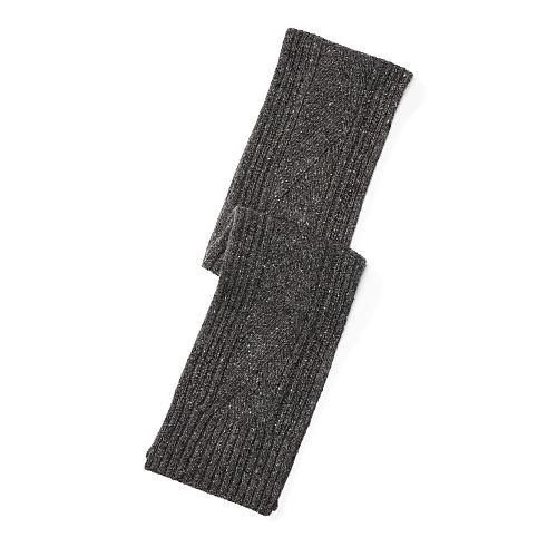 Polo Ralph Lauren Aran-knit Merino-blend Scarf Charcoal Donegal
