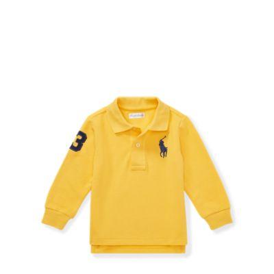 Ralph Lauren Cotton Mesh Polo Shirt Chrome Yellow 9m