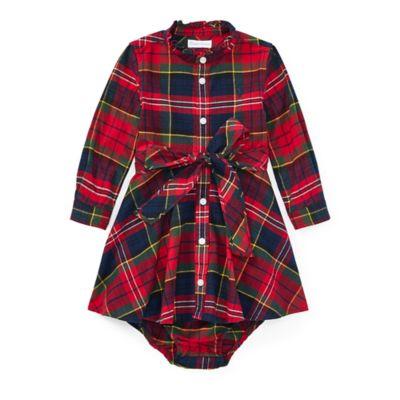 Ralph Lauren Tartan Flannel Dress & Bloomer Royal Tartan 3m