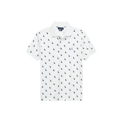 Ralph Lauren Slim Fit Soft-touch Polo Shirt White Sailboat