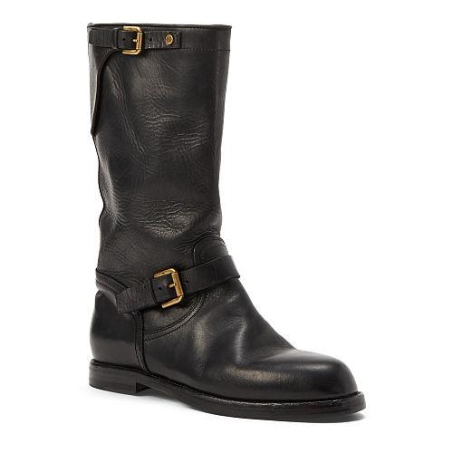 Ralph Lauren Macha Leather Engineer Boot Black