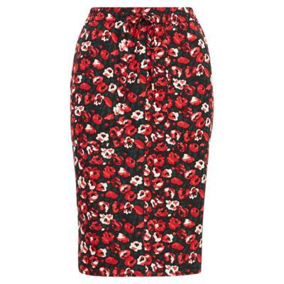 Ralph Lauren Floral Georgette Skirt Lipstick Multi