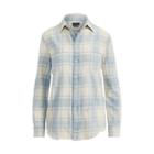 Ralph Lauren Relaxed Fit Plaid Cotton Shirt Indigo