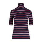 Ralph Lauren Striped Turtleneck Sweater Navy/crimson Multi