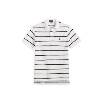 Ralph Lauren Custom Slim Cotton Mesh Polo White/polo Black
