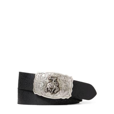 Ralph Lauren Bronco-buckle Leather Belt Black