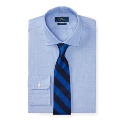 Ralph Lauren Slim Fit Cotton Dress Shirt 1097a Light Blue/white