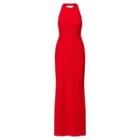 Ralph Lauren Cutout-back Crepe Gown Red