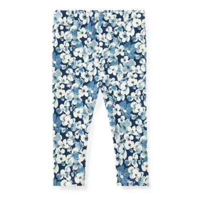 Ralph Lauren Floral Stretch Jersey Legging Blue/cream Multi 24m