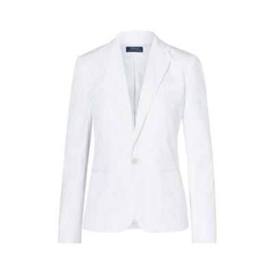 Ralph Lauren Stretch Cotton Twill Blazer Pure White