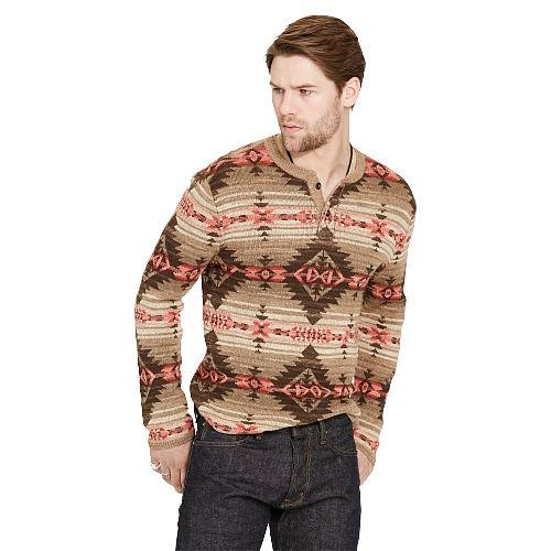 Ralph Lauren Denim & Supply Southwestern Cotton Henley Brown Multi