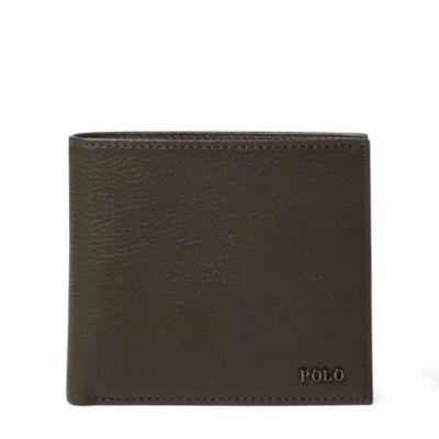Ralph Lauren Metal-plaque Leather Billfold Olive