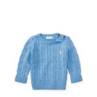 Ralph Lauren Cable-knit Cotton Sweater Soft Royal Heather 18m
