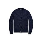 Ralph Lauren Suede-trim Merino Cardigan Hunter Navy
