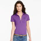 Polo Ralph Lauren Skinny Fit Stretch Mesh Polo Rugby Purple
