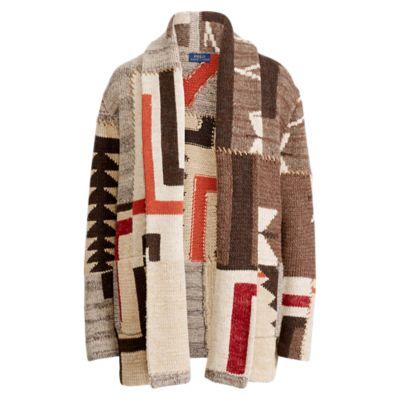 Ralph Lauren Geometric Shawl Cardigan Cream Multi