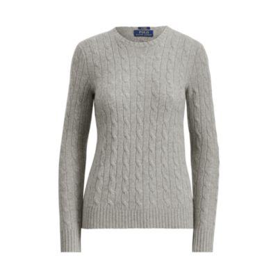Ralph Lauren Cable-knit Cashmere Sweater Fawn Grey Heather