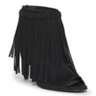 Polo Ralph Lauren Randi Fringed Suede Sandal Black