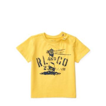 Ralph Lauren Cotton Jersey Graphic Tee Holiday Yellow 12m