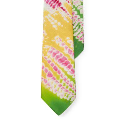 Ralph Lauren Tie-dye Silk Narrow Tie Pink/green