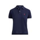 Ralph Lauren Cropped Cotton Mesh Polo Newport Navy