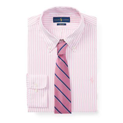 Ralph Lauren Classic Fit Striped Shirt 2258b Salmon/white